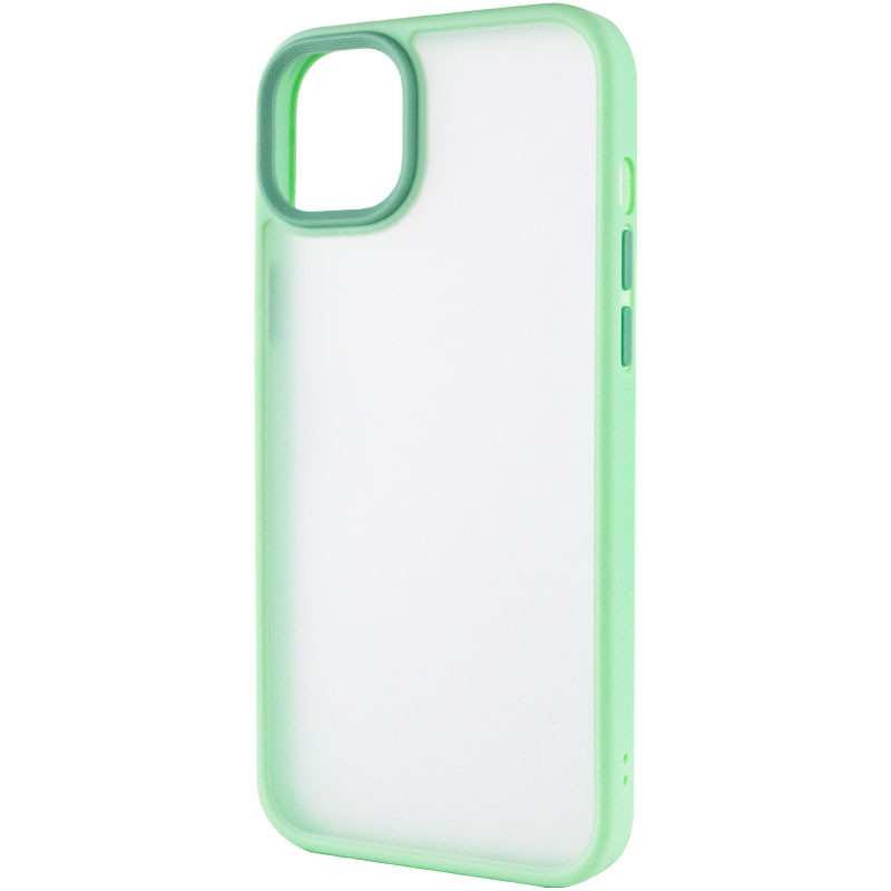 Фото TPU+PC чохол Metal Buttons на Apple iPhone 14 (6.1") (Салатовий / Light Green) в маназині vchehle.ua