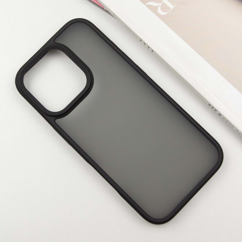 Фото TPU+PC чохол Metal Buttons на Apple iPhone 16 Pro (6.3") (Чорний / Black) в маназині vchehle.ua