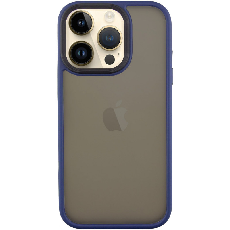 TPU+PC чохол Metal Buttons на Apple iPhone 16 Pro (6.3") (Синій / Navy Blue)