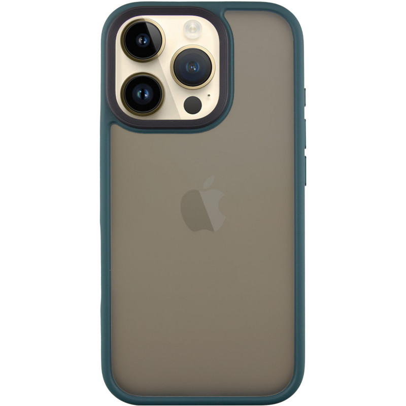 TPU+PC чохол Metal Buttons на Apple iPhone 16 Pro (6.3") (Зелений / Dark Green)