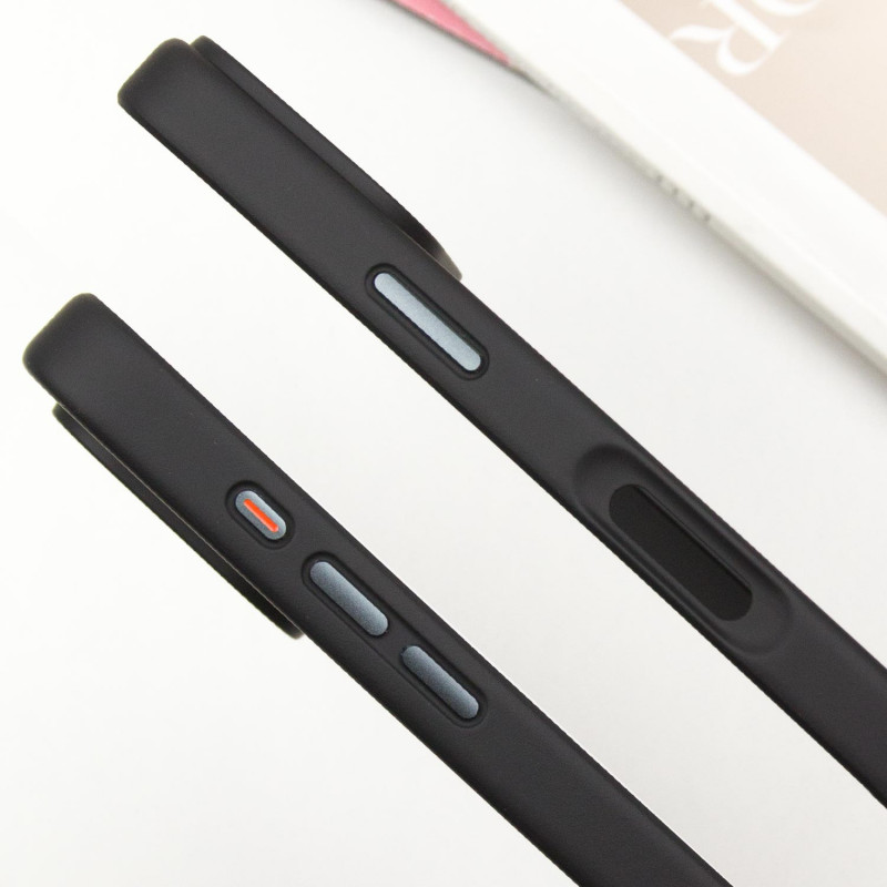 Фото TPU+PC чохол Metal Buttons на Apple iPhone 16 Pro Max (6.9") (Чорний / Black) на vchehle.ua