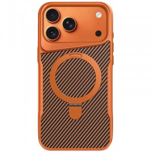 TPU+PC чохол Metal Buttons with Magnetic Safe Carbon Ring на Apple iPhone 17 Pro Max (6.9")