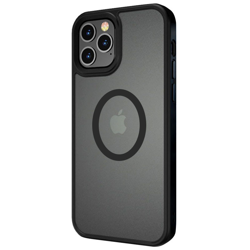 Фото TPU+PC чехол Metal Buttons with Magnetic Safe для Apple iPhone 13 Pro (6.1") (Черный / Black) на vchehle.ua