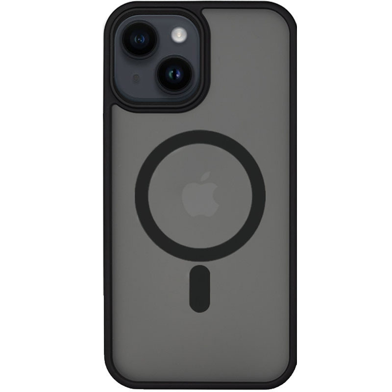 TPU+PC чехол Metal Buttons with Magnetic Safe для Apple iPhone 14 Plus (6.7") (Черный / Black)