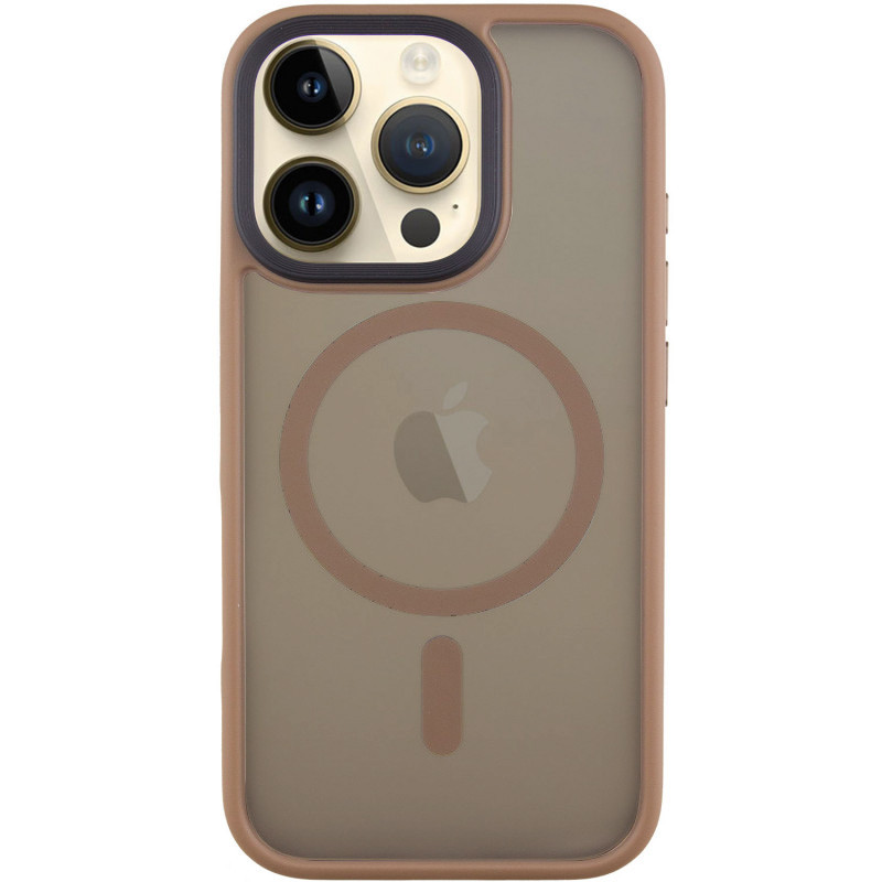 TPU+PC чехол Metal Buttons with Magnetic Safe для Apple iPhone 16 Pro (6.3") (Золотой / Gold)