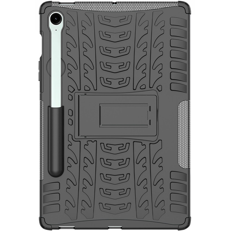 TPU+PC чехол Protector Stand для Samsung Galaxy Tab S9 / S9 FE / S10 FE (Pen slot) (Black)