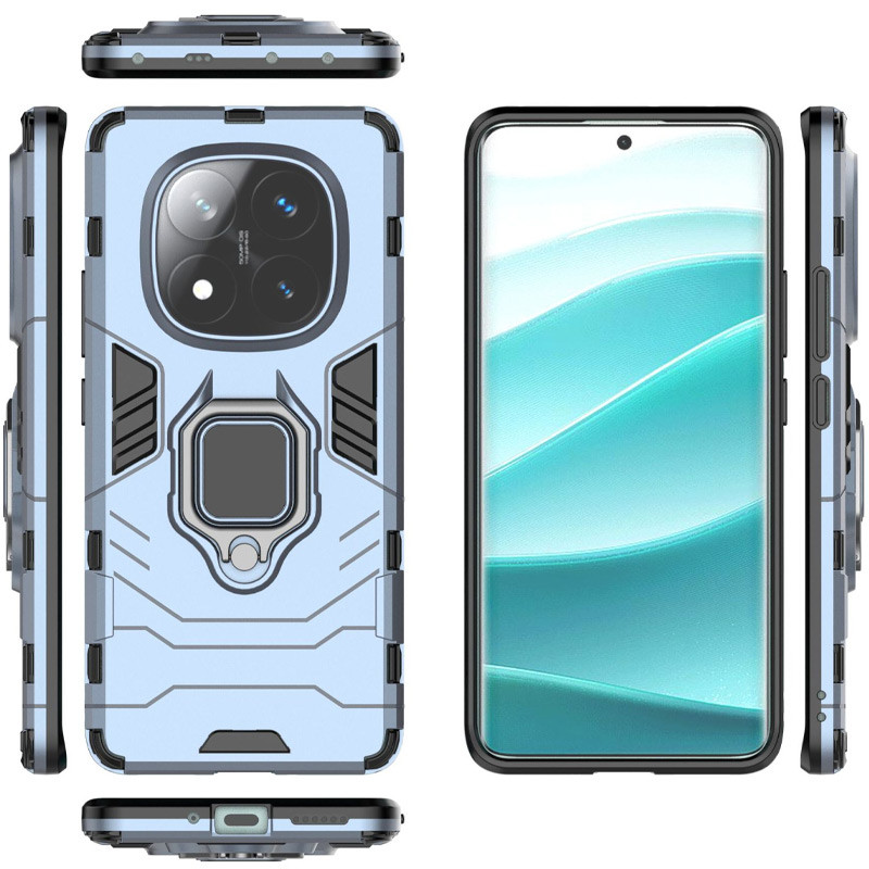 Фото Ударостійкий чохол Transformer Ring for Magnet на Xiaomi Redmi Note 14 Pro 4G (Сірий / Metal slate) в маназині vchehle.ua