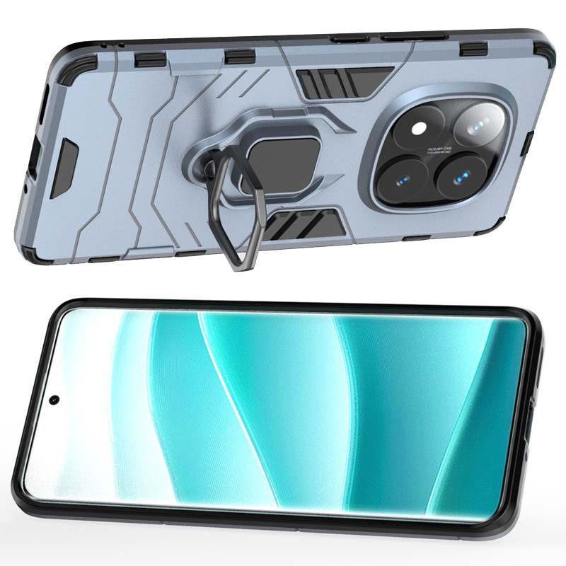 Ударостійкий чохол Transformer Ring for Magnet на Xiaomi Redmi Note 14 Pro 4G (Сірий / Metal slate) в магазині vchehle.ua
