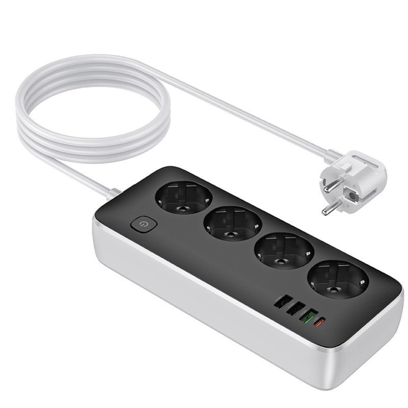 Купить Удлинитель Hoco AC22 Sunlight (PD30W/1C/3A/4xSocket) (1.5m) (Black) на vchehle.ua