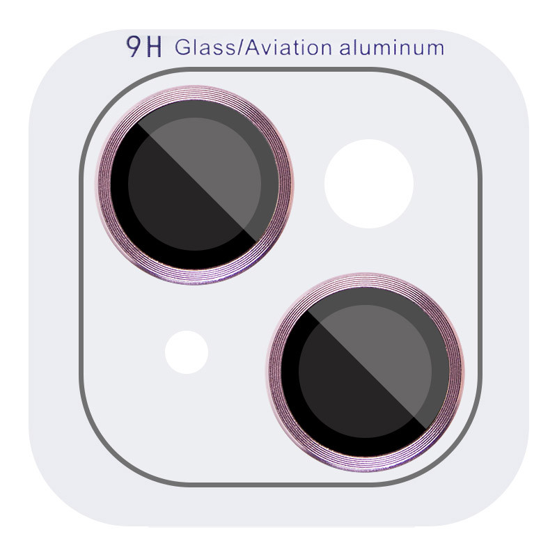Защитное стекло Metal Classic на камеру (в упак.) для Apple iPhone 14 (6.1") / 14 Plus (6.7") (Розовый / Pink)