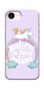 Чехол Believe in your dreams unicorn для iPhone 17e