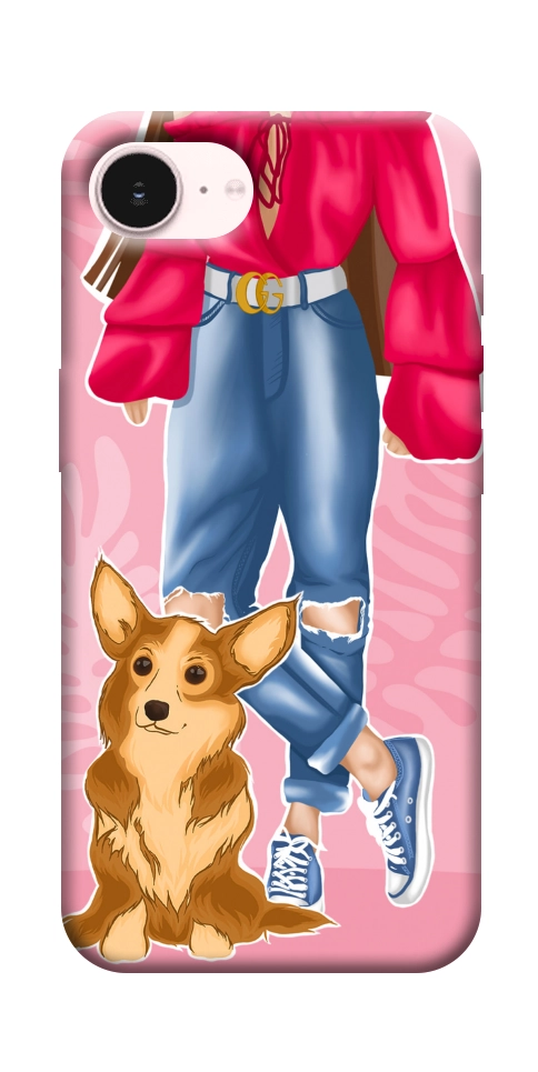 Чехол Girl and corgi для iPhone 17e