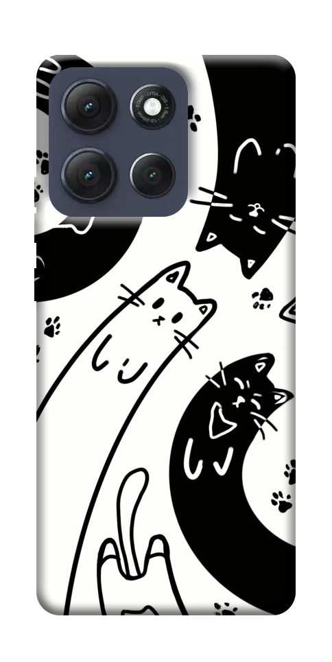 Чехол Черно-белые коты для Motorola Moto G86 5G