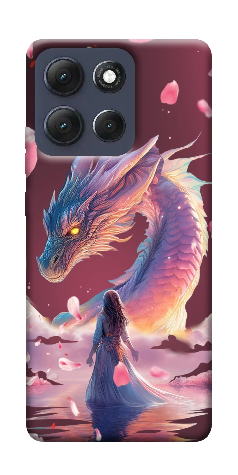 Чохол Girl and dragon для Motorola Moto G86 5G