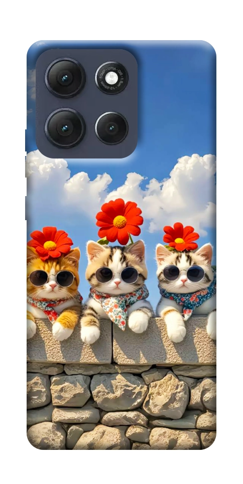 Чехол Flower cats для Motorola Moto G86 5G