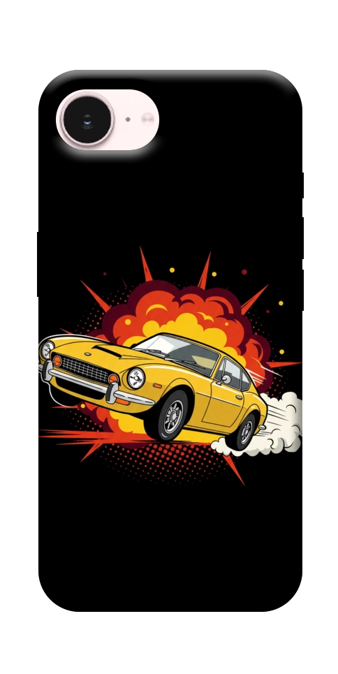 Чехол Retro comics car black для iPhone 17e