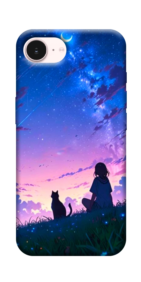 Чехол Space girl and cat для iPhone 17e