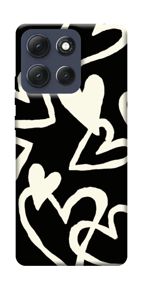 Чехол Black and white hearts для Motorola Moto G86 5G