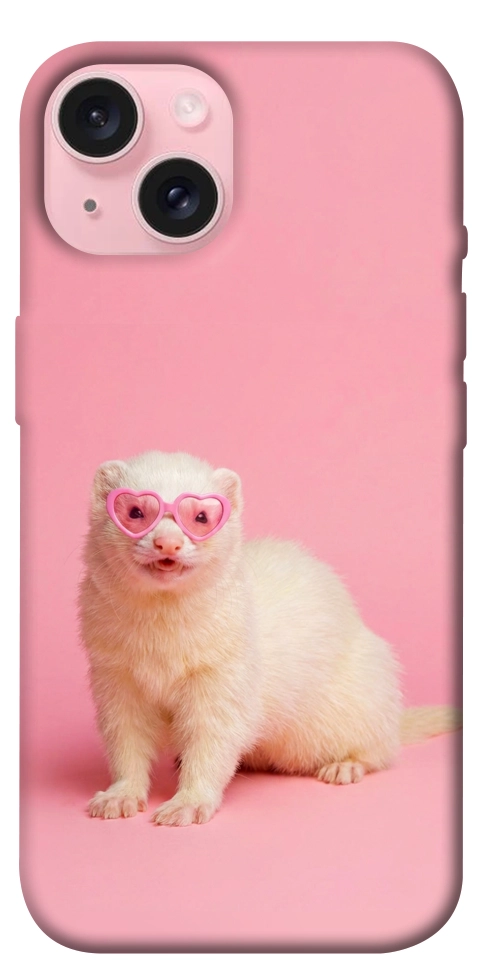 Чехол Белый хорёк для iPhone 15