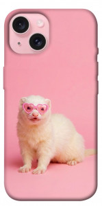 Чехол Белый хорёк для iPhone 15