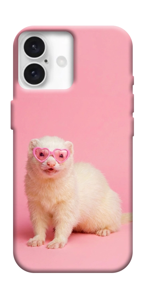 Чехол Белый хорёк для iPhone 16 Plus
