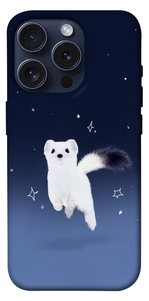 Чехол Хорёк в снегу для iPhone 15 Pro