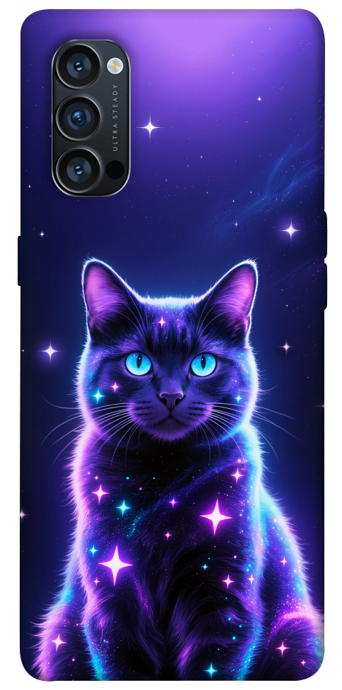 Чехол Galaxy purple cat для Oppo Reno 4 Pro 5G