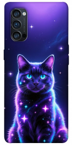 Чохол Galaxy purple cat для Oppo Reno 4 Pro 5G