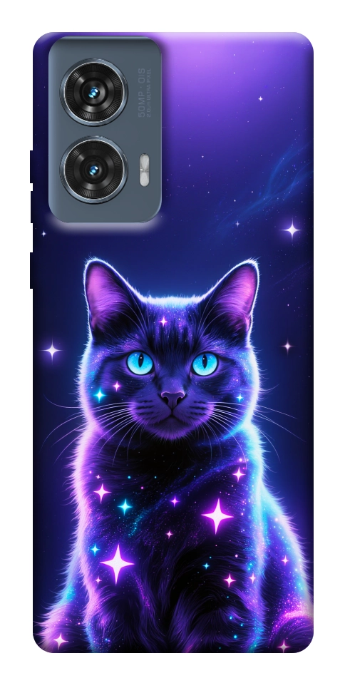 Чохол Galaxy purple cat для Motorola Edge 50 Fusion