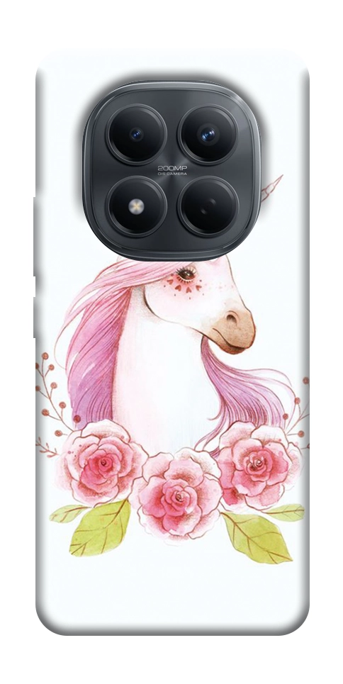Чехол Единорог с цветами для Xiaomi Redmi Note 15 5G (EU)