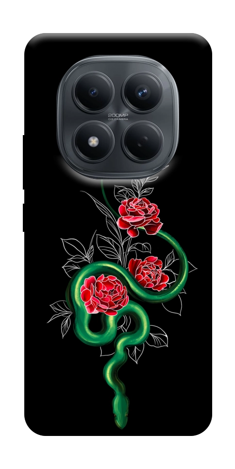 Чехол Snake in flowers для Xiaomi Redmi Note 15 5G (EU)