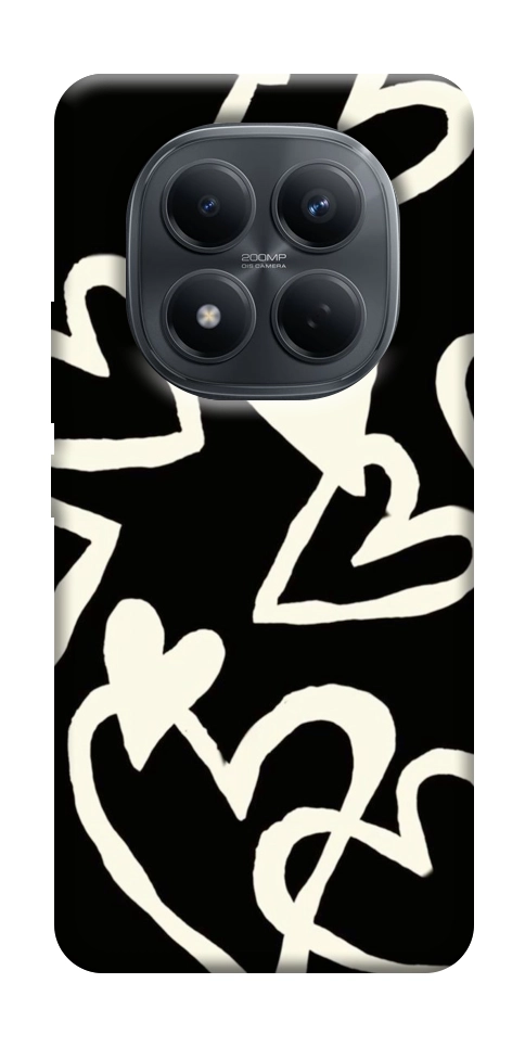 Чехол Black and white hearts для Xiaomi Redmi Note 15 5G (EU)