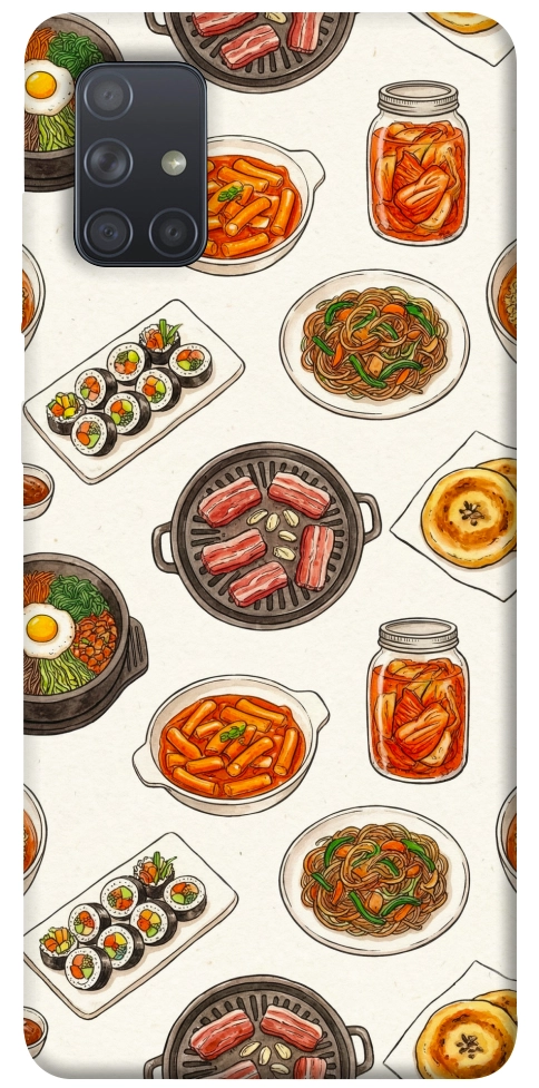 Чехол Korean food для Galaxy A71 (2020)