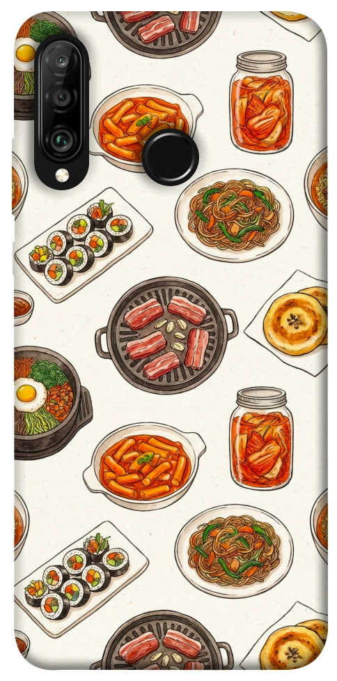 Чохол Korean food для Huawei P30 Lite