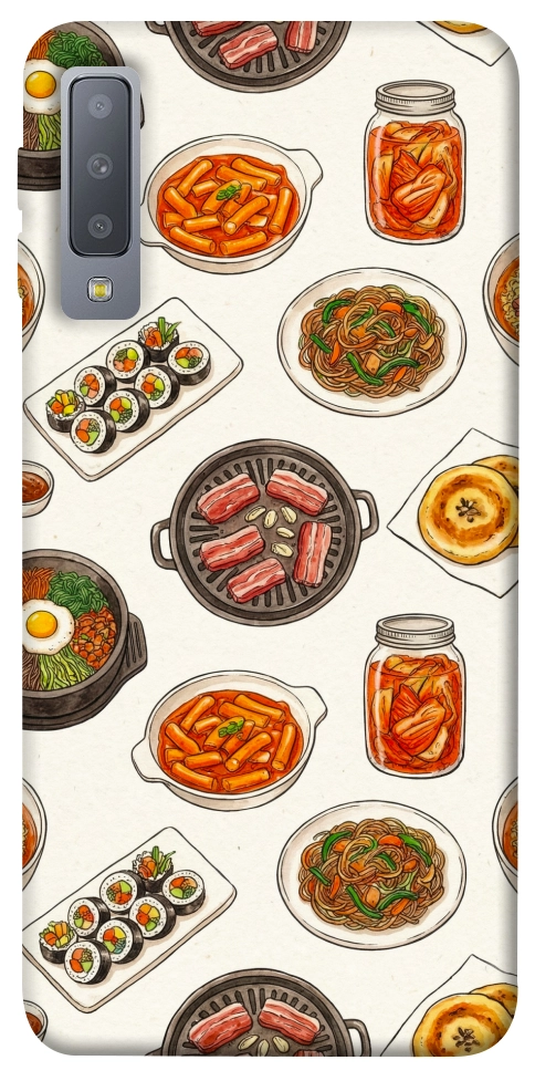 Чехол Korean food для Galaxy A7 (2018)