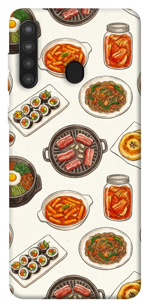 Чехол Korean food для Galaxy A21