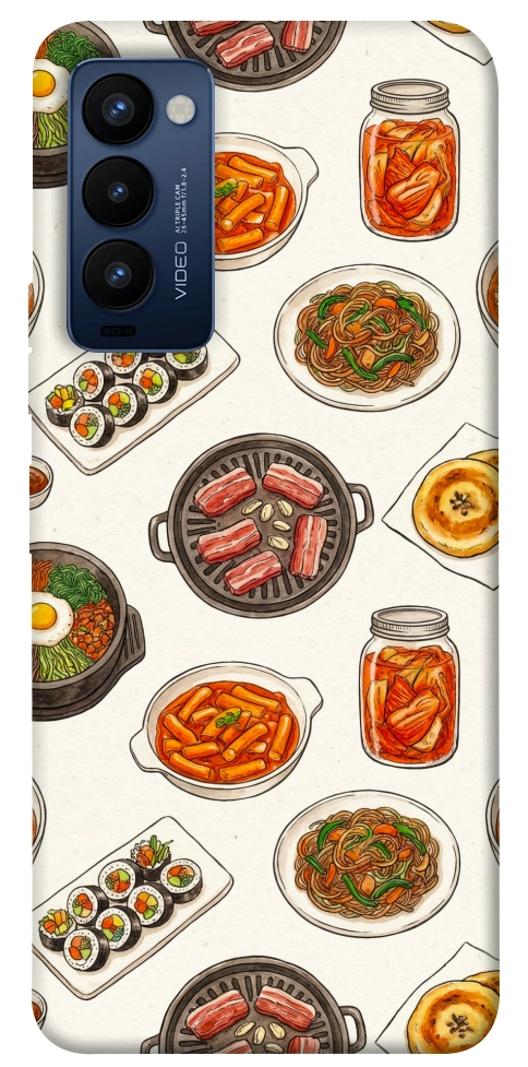 Чехол Korean food для TECNO Camon 18