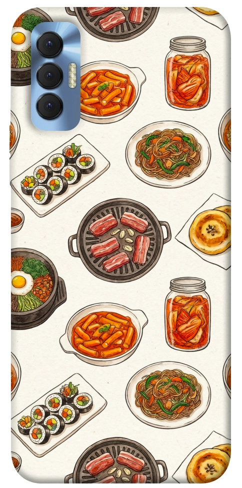 Чехол Korean food для TECNO Spark 8P