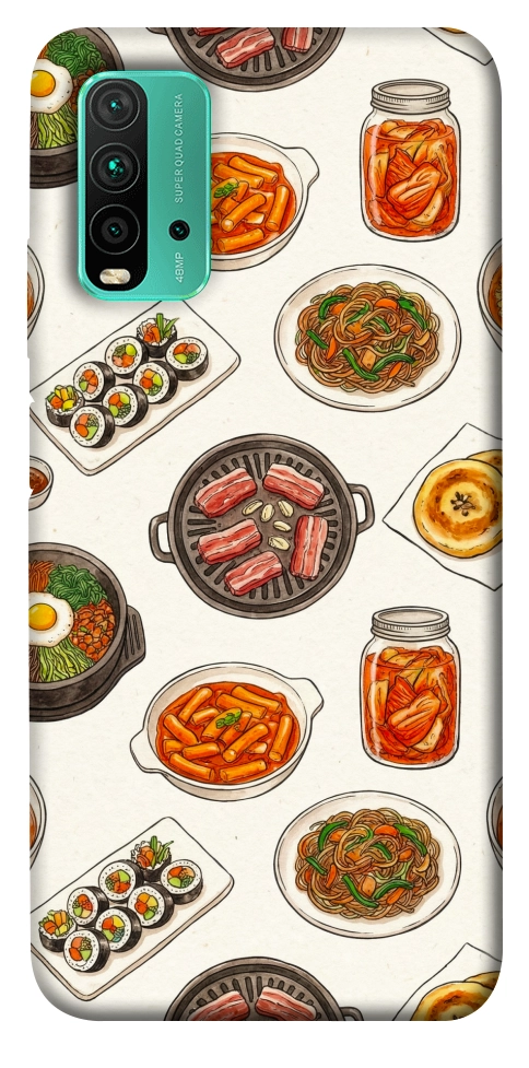 Чехол Korean food для Xiaomi Redmi Note 9 4G
