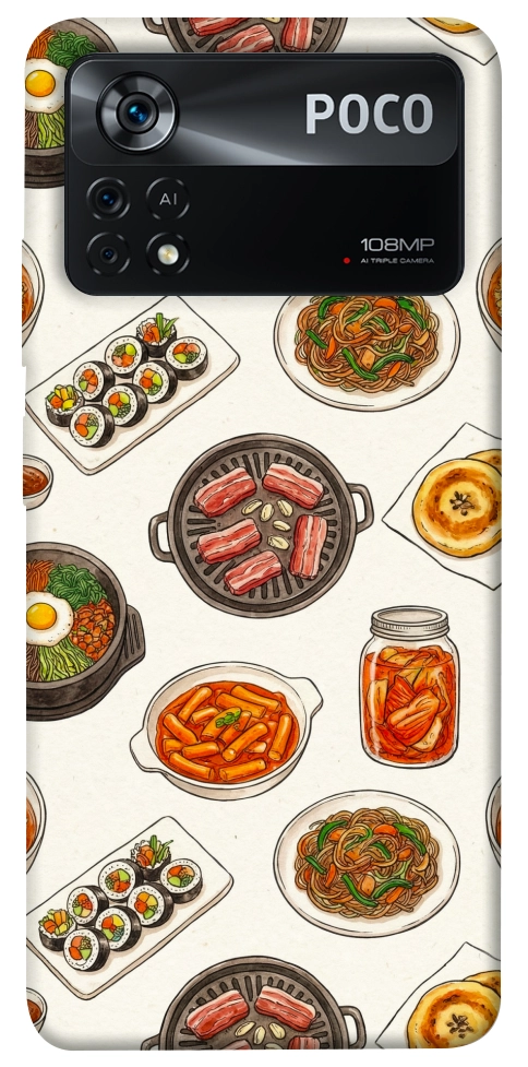 Чехол Korean food для Xiaomi Poco X4 Pro
