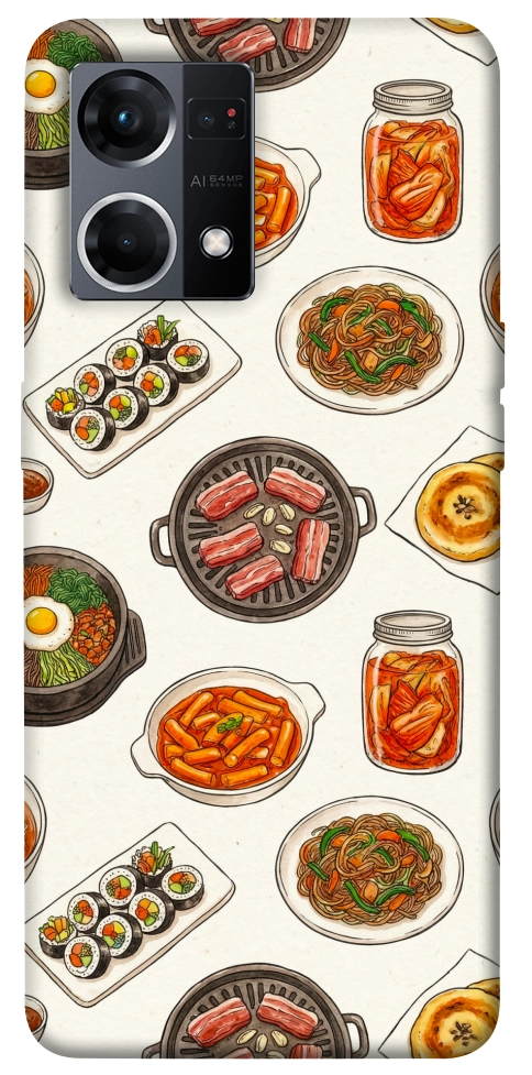 Чехол Korean food для Oppo Reno 7 4G