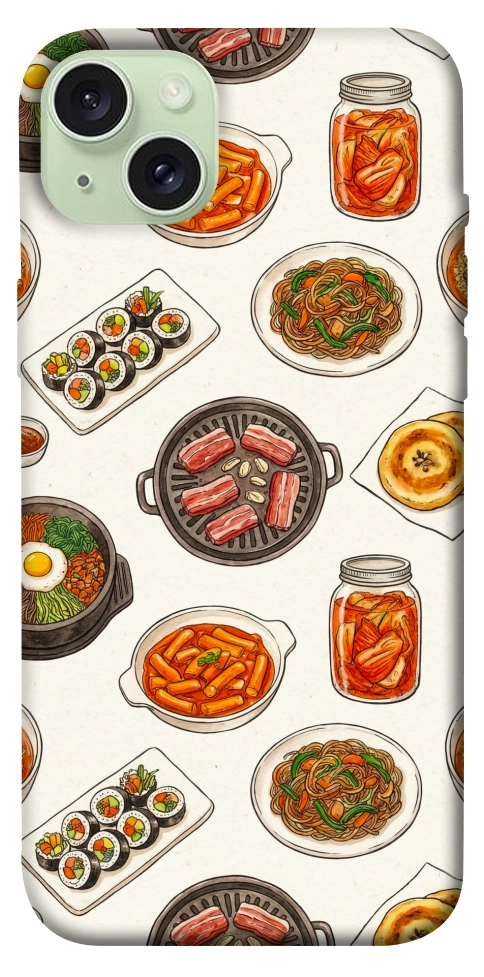 Чехол Korean food для iPhone 15 Plus