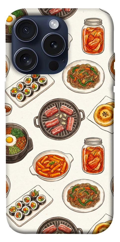 Чехол Korean food для iPhone 15 Pro
