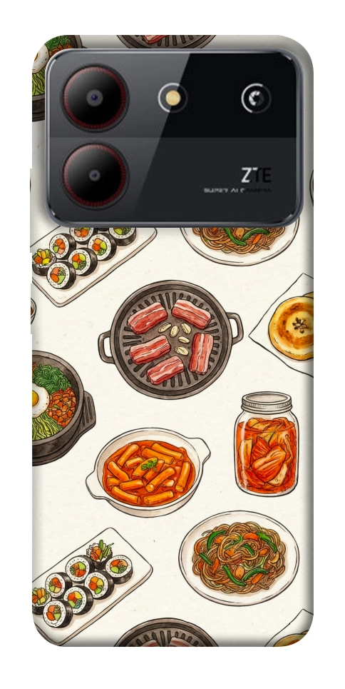 Чехол Korean food для ZTE Blade A54 4G