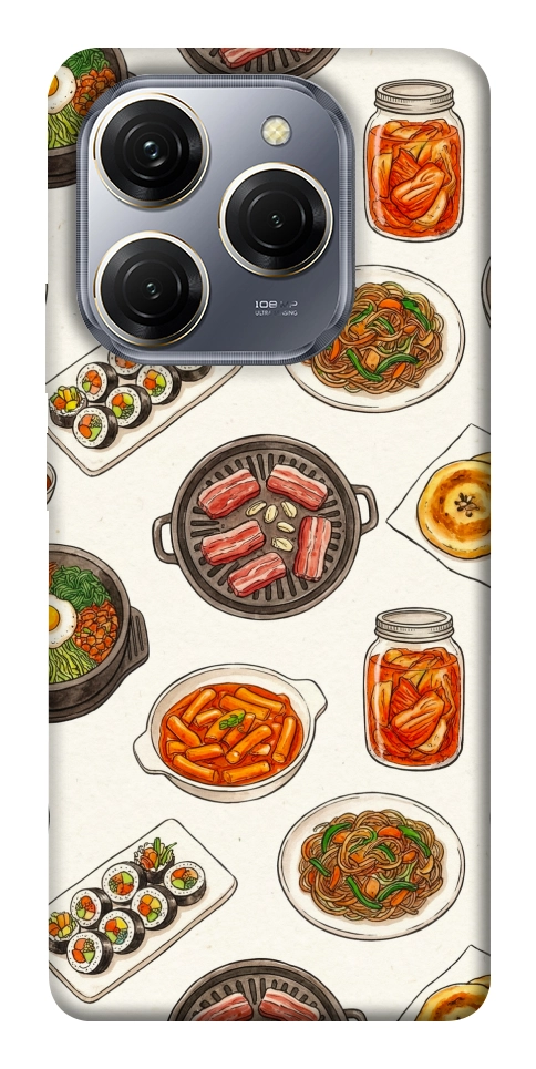 Чехол Korean food для TECNO Spark 20 Pro