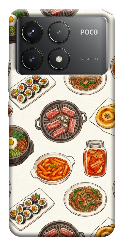Чехол Korean food для Xiaomi Poco F6 Pro