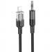 Аудіо кабель Aux Hoco UPA27 Spirit transparent (Lightning to AUX 3.5mm) (1.2m) (Black)
