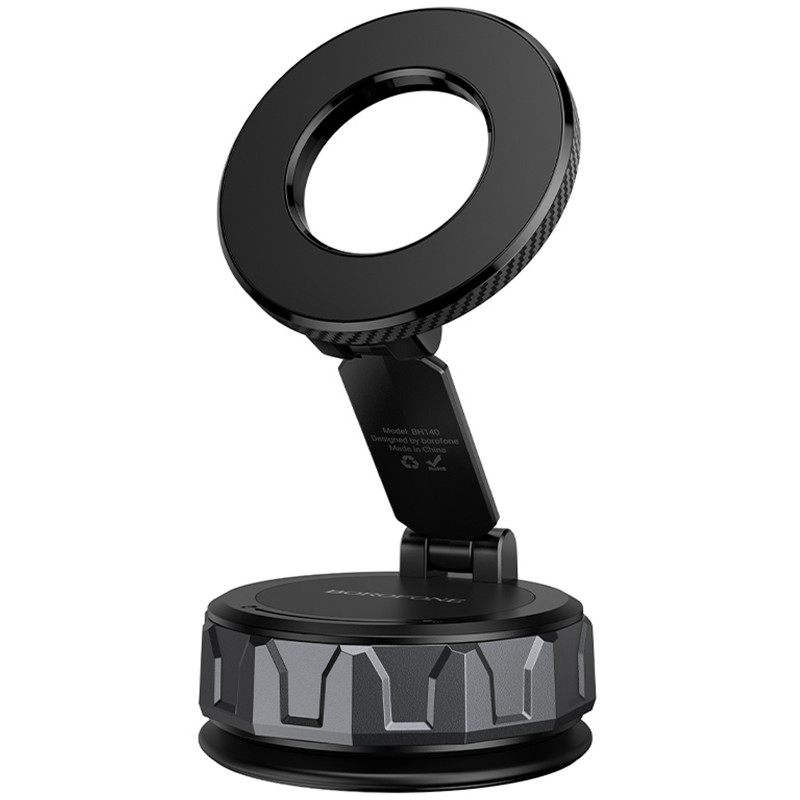 Автотримач Borofone BH140 Gloria Vacuum Suction Magnetic (center console) (Black / Metal gray)