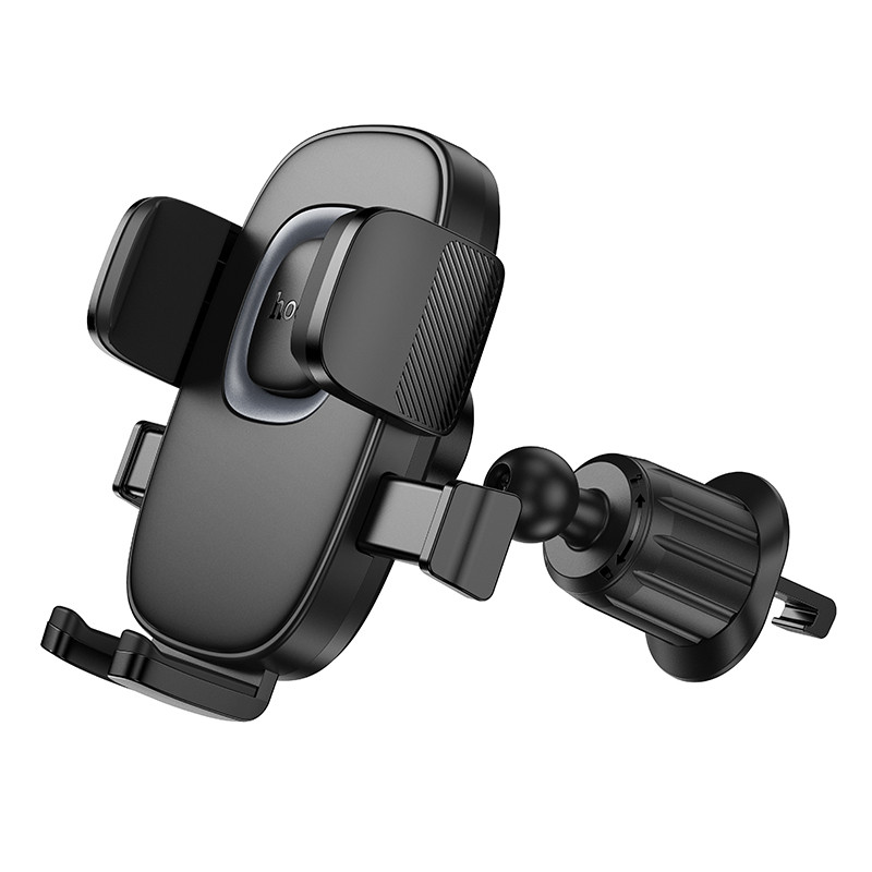 Купить Автодержатель Hoco H75 Crown one-button (air outlet) (Black / Metal gray) на vchehle.ua