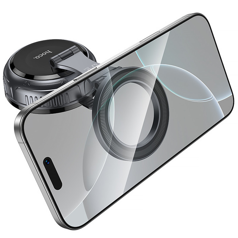 Автодержатель Hoco H92 High vacuum suction cup magnetic (universal) (Black / Metal gray) в магазине vchehle.ua